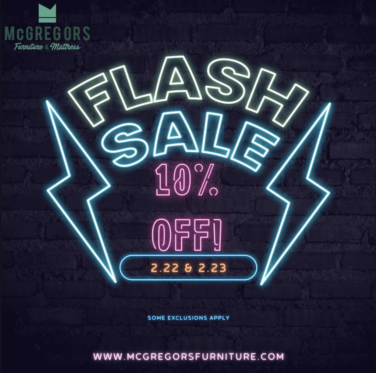 2-22-25 10% Flash Sale