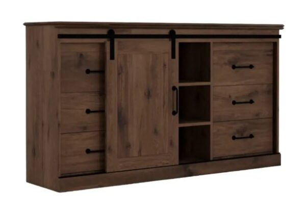 Aspen Oak 62" TV Console W/Barn Door - Image 3