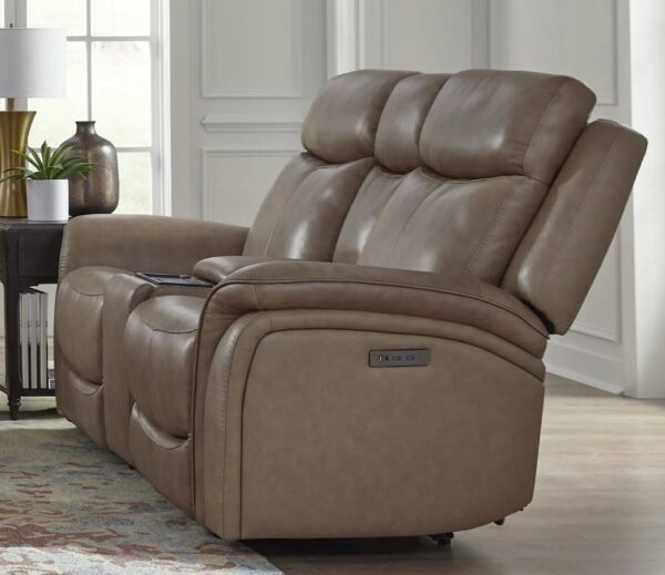 Grant Top Grain Leather Power Reclining Loveseat